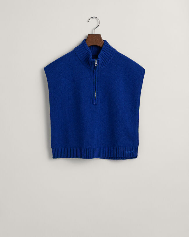 Pull sans manches en laine avec fermeture à zip