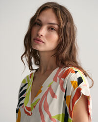 Robe &agrave; manches courtes Palm Print