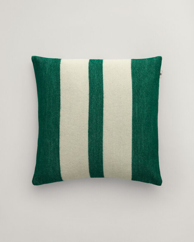 Housse de coussin en laine rayée