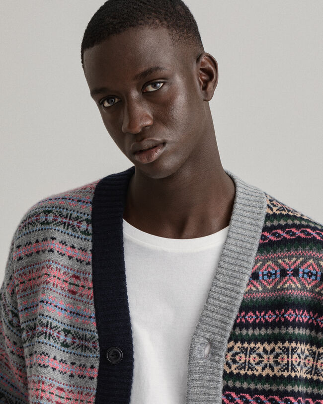 Cardigan à motif Fair Isle REMAKE
