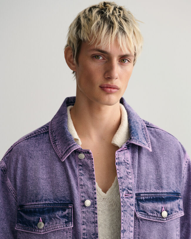 Surchemise en denim teinte en pi&egrave;ce