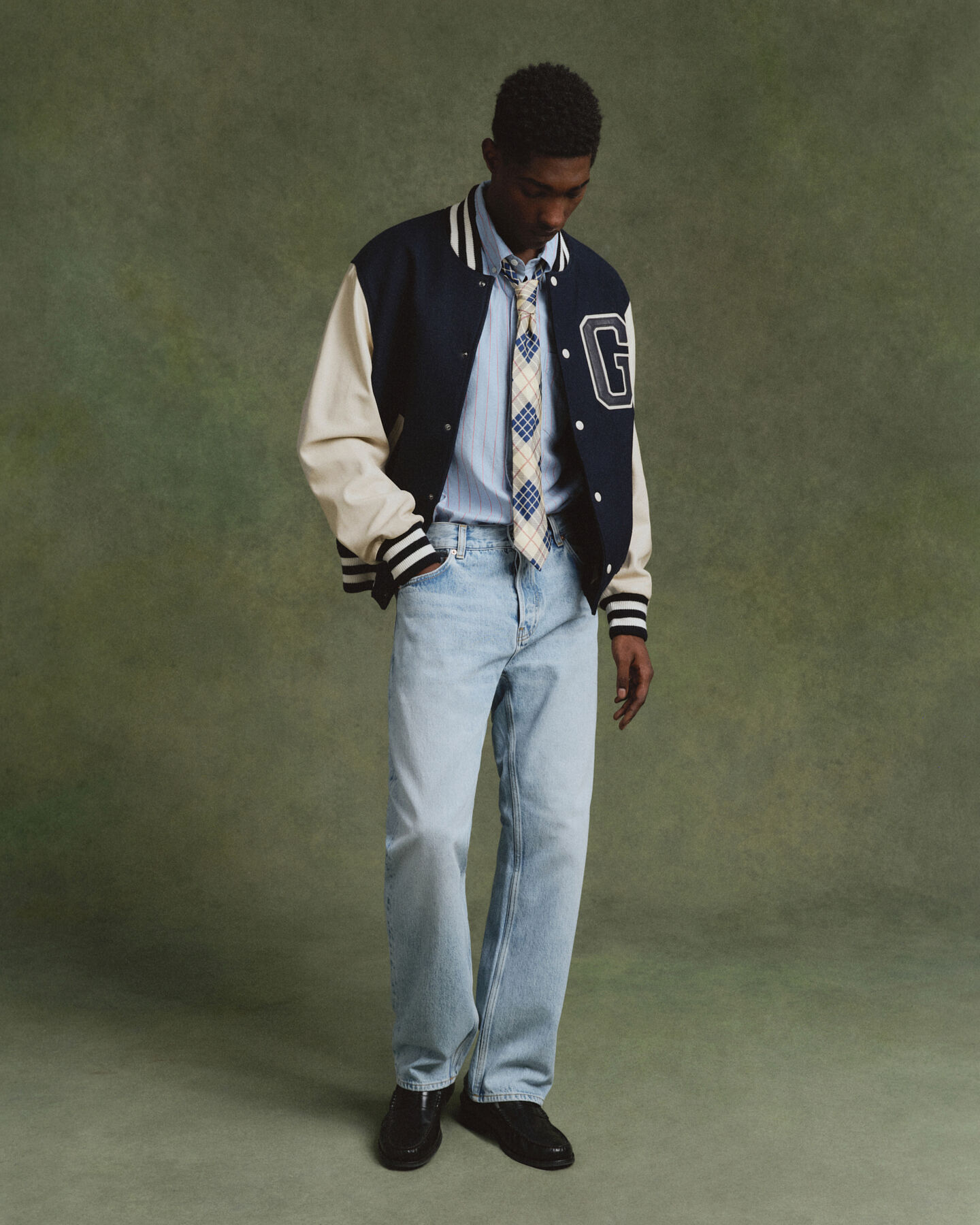 Chemise ultra-ample en coton Oxford &agrave; rayures douces