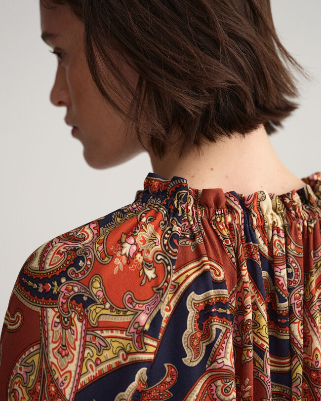 Robe à col bateau Paisley