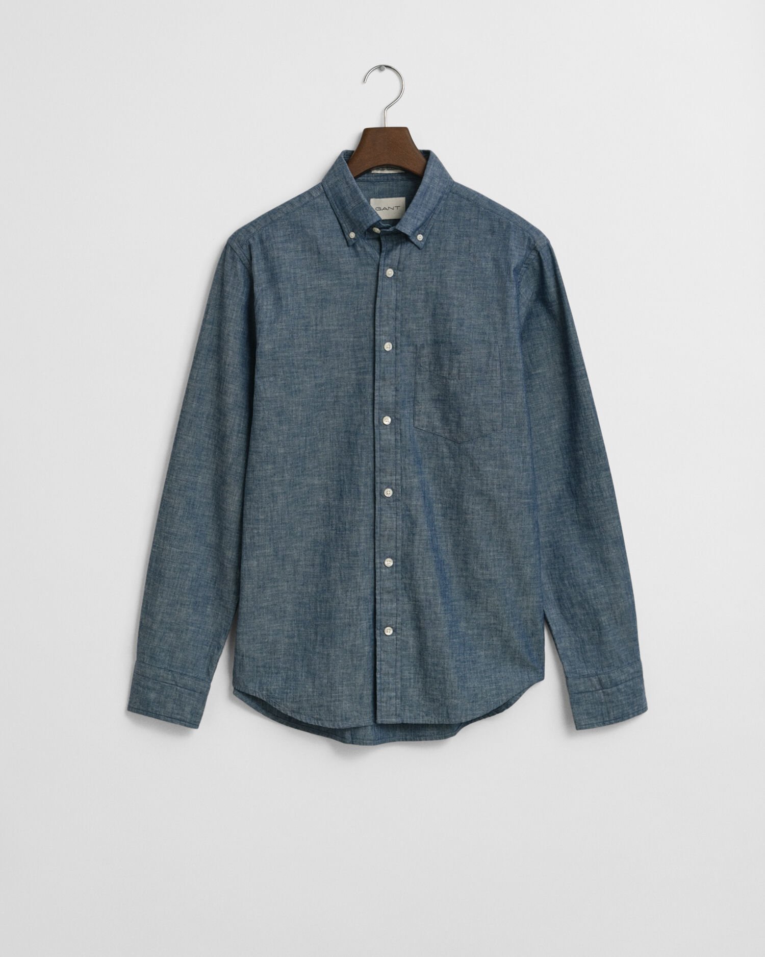 Chemise coupe regular en chambray indigo