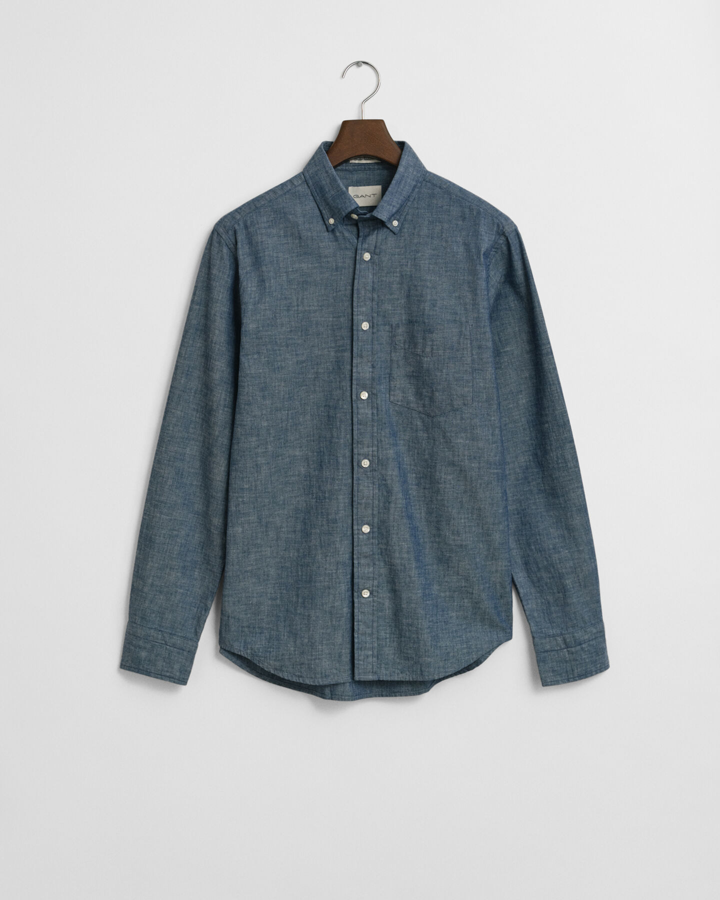 Chemise coupe regular en chambray indigo