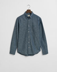 Chemise coupe regular en chambray indigo