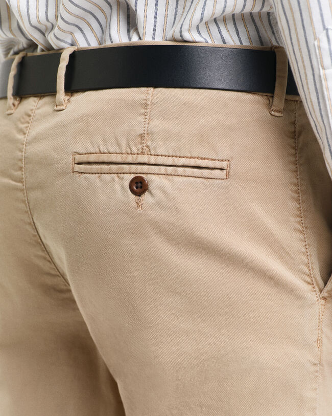 Pantalon chino slim fit en tissu armuré Structured