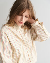 Chemise ultra-ample en popeline &agrave; rayures
