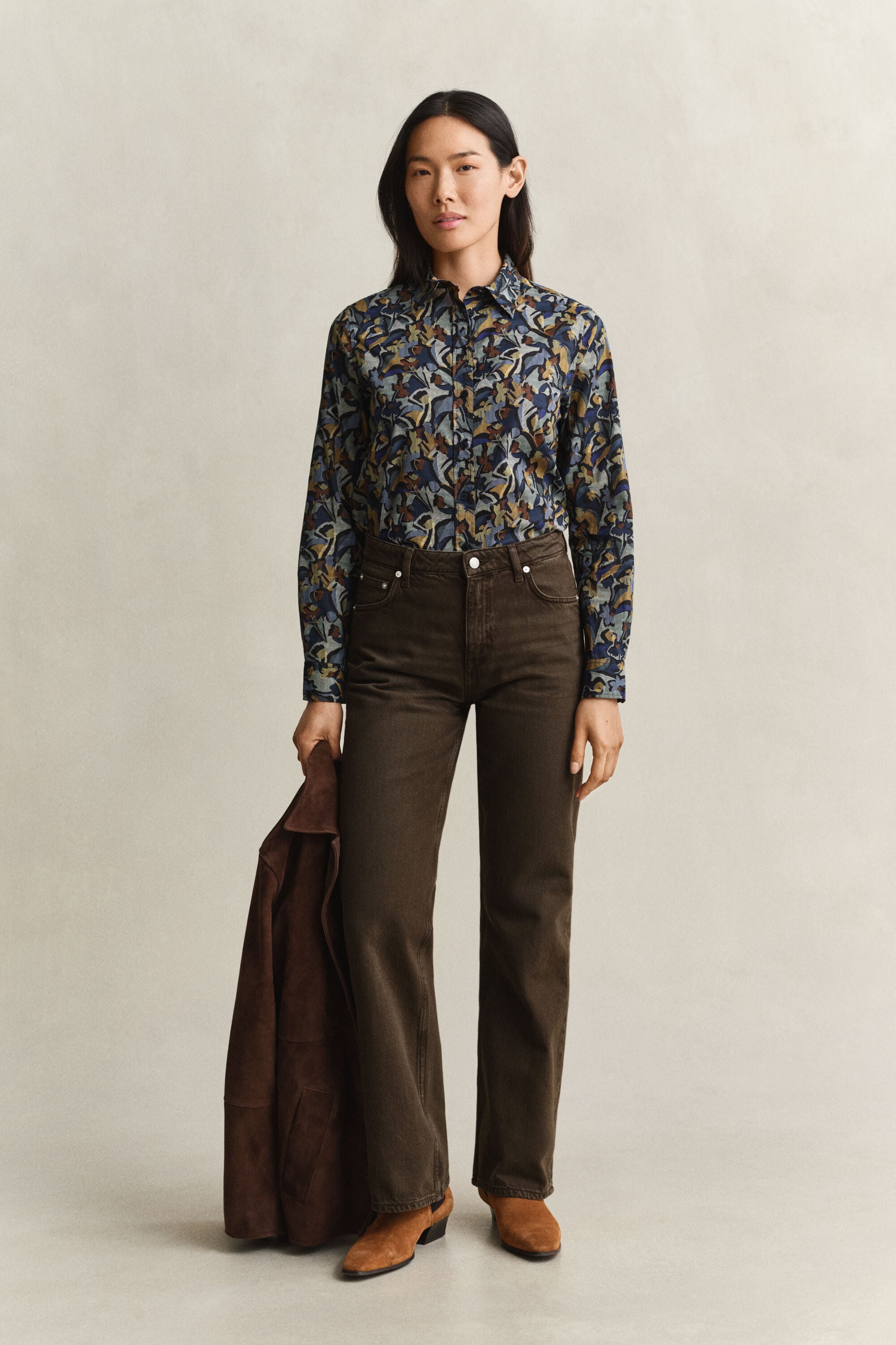 Chemise en voile de coton à motif imprimé