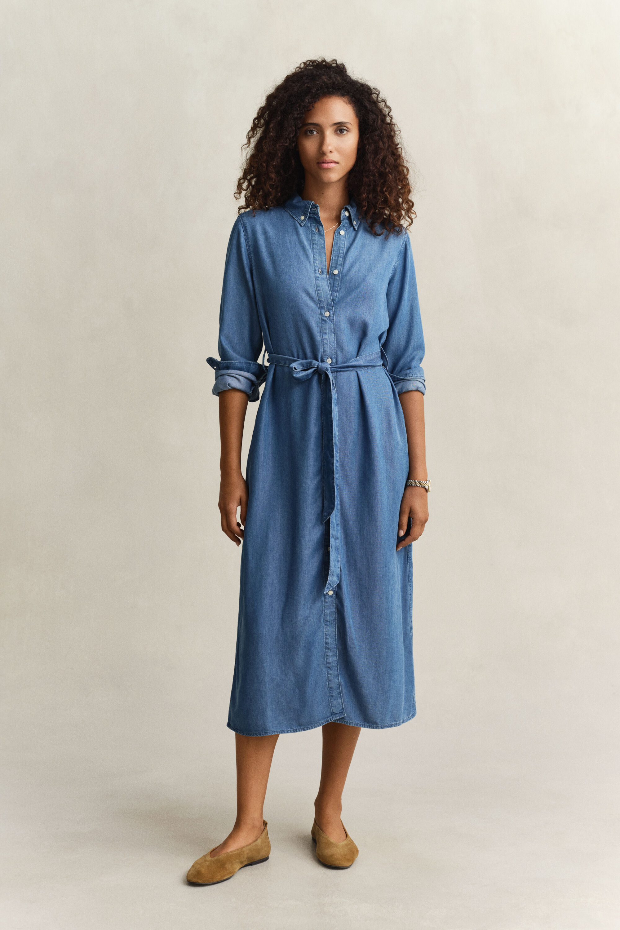 Robe-chemise en chambray