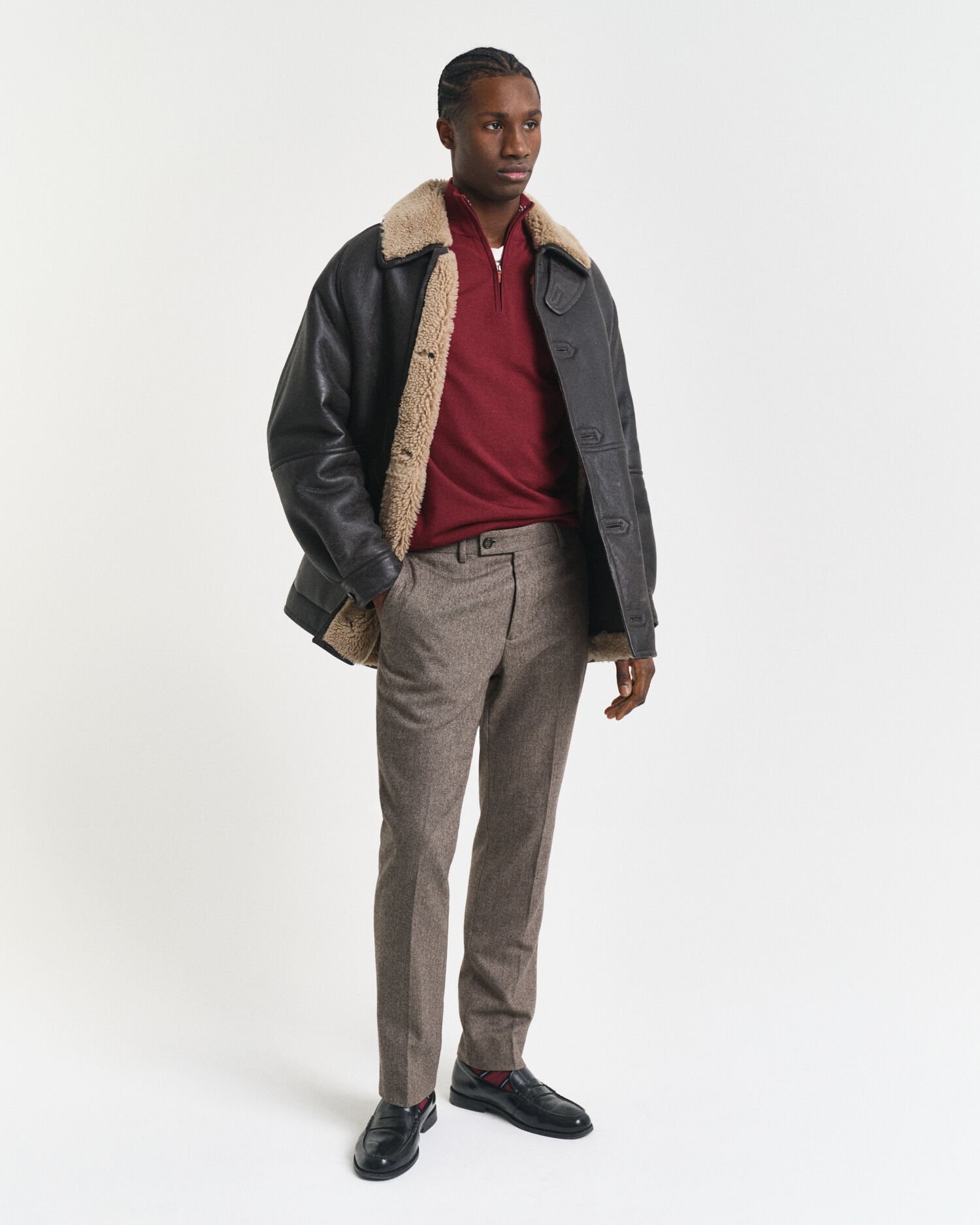 Pull à demi-zip en laine mérinos extrafine