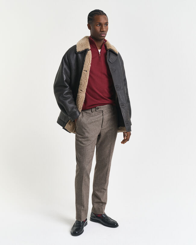 Pull à demi-zip en laine mérinos extrafine