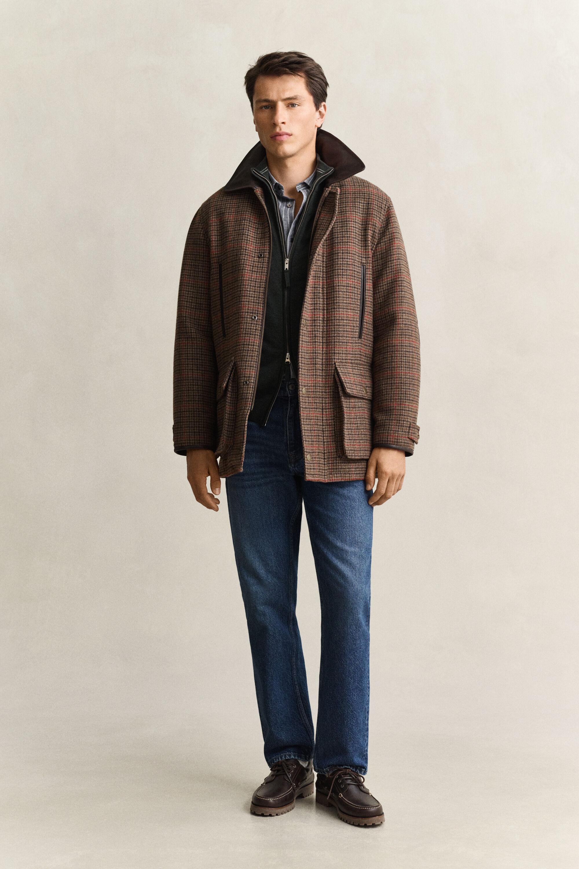 Cardigan zippé en laine d’agneau