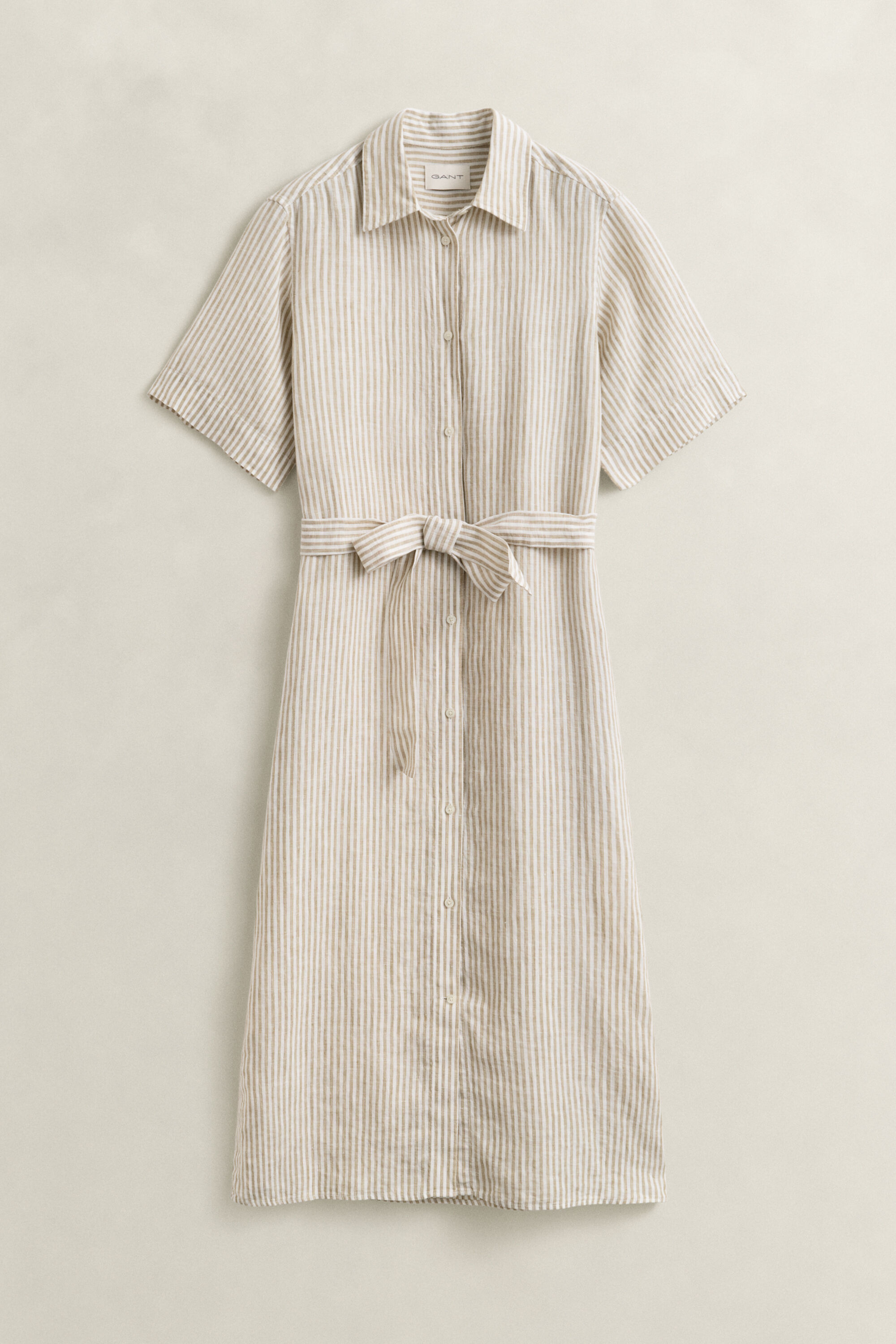 Robe-chemise en lin à rayures
