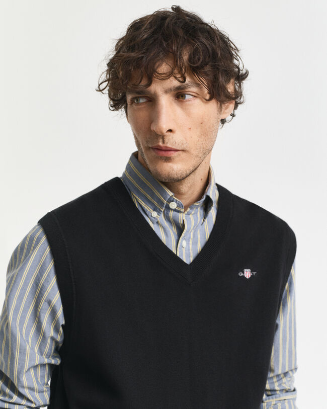 Pull sans manches en coton classique