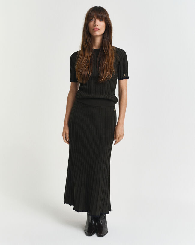 Jupe en maille côtelée contrastante