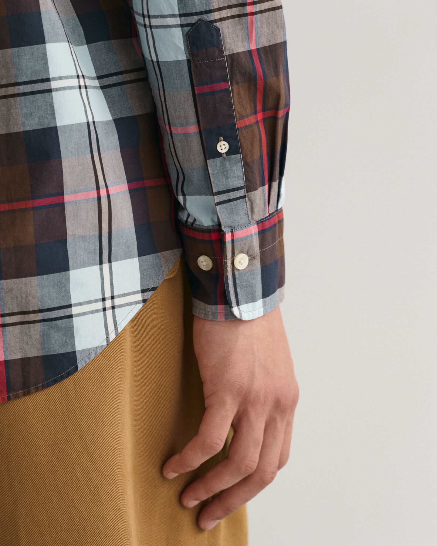 Chemise regular fit en popeline &agrave; grands carreaux