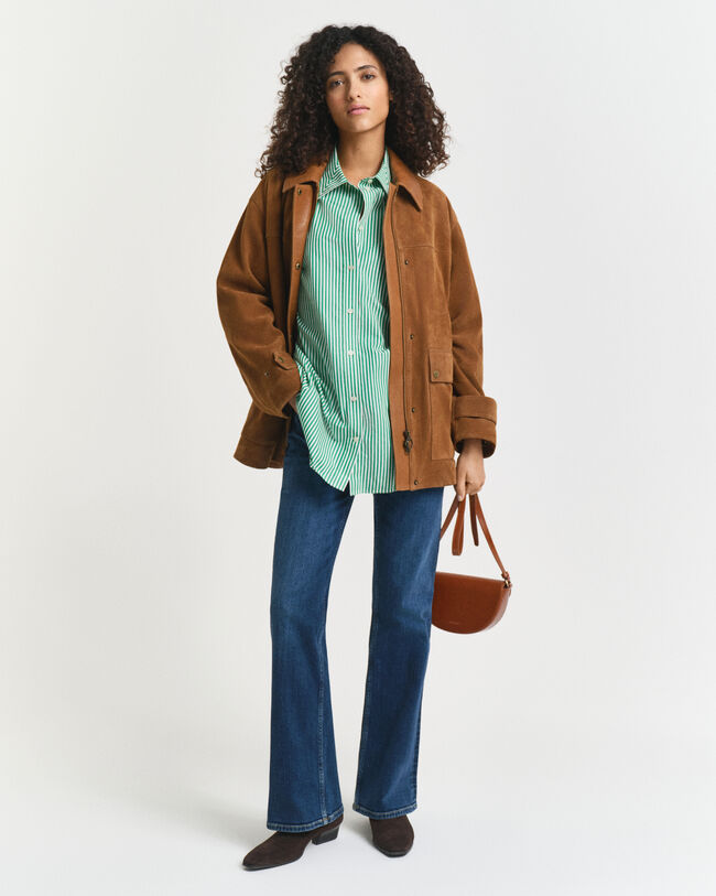 Chemise ultra-ample en popeline à rayures classique