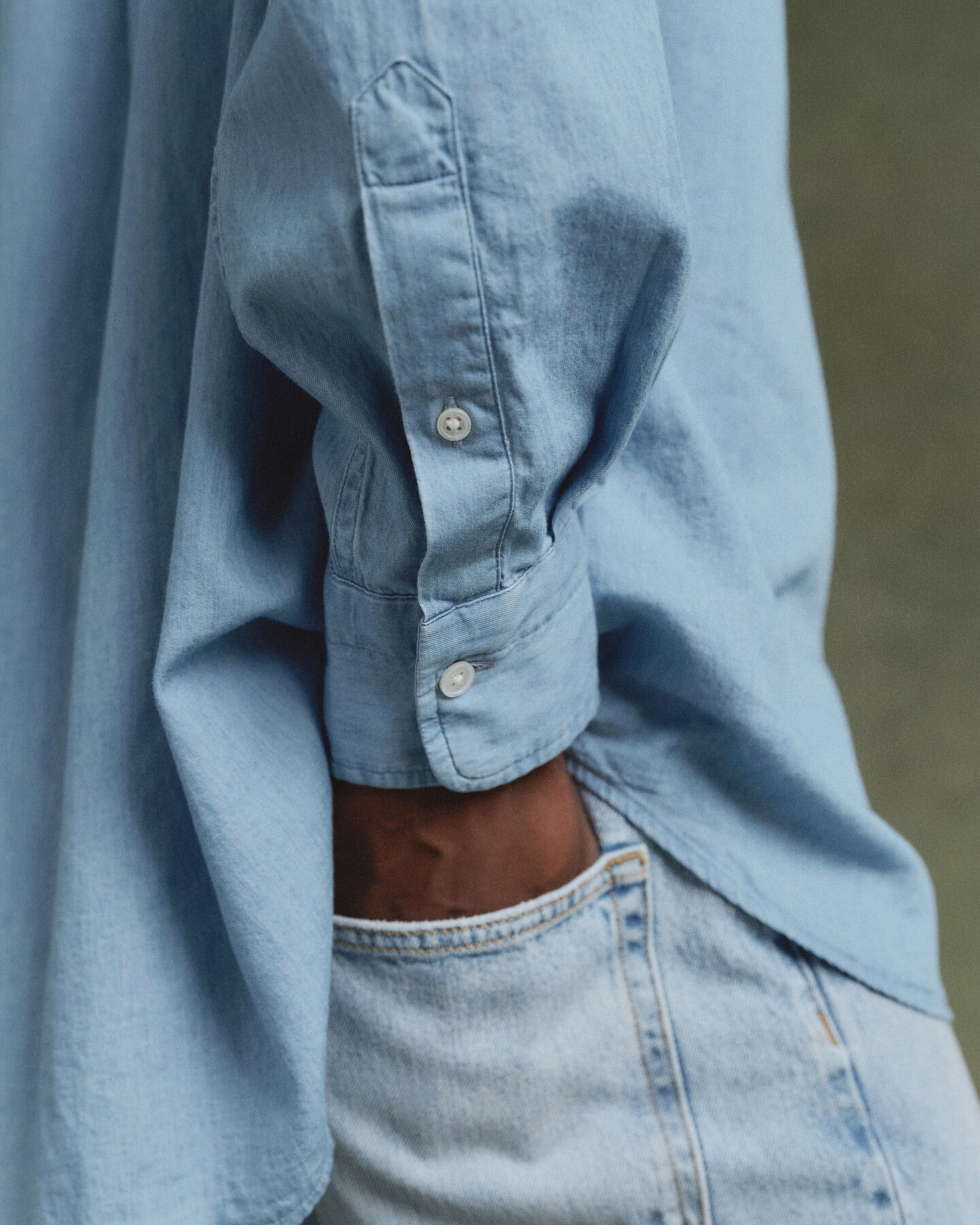 Chemise coupe ultra-ample indigo Luxury