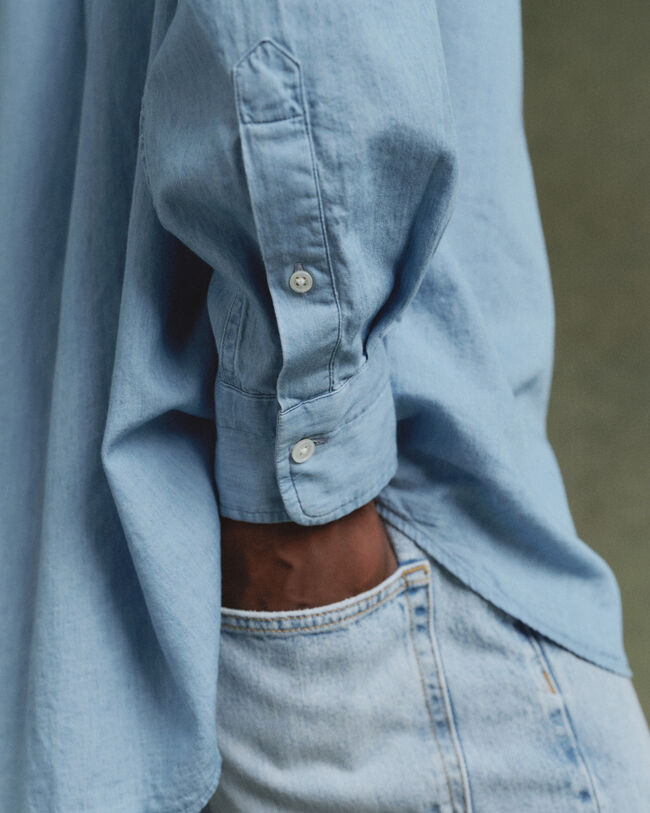 Chemise coupe ultra-ample indigo Luxury