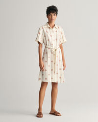 Robe-chemise imprimée à manches courtes