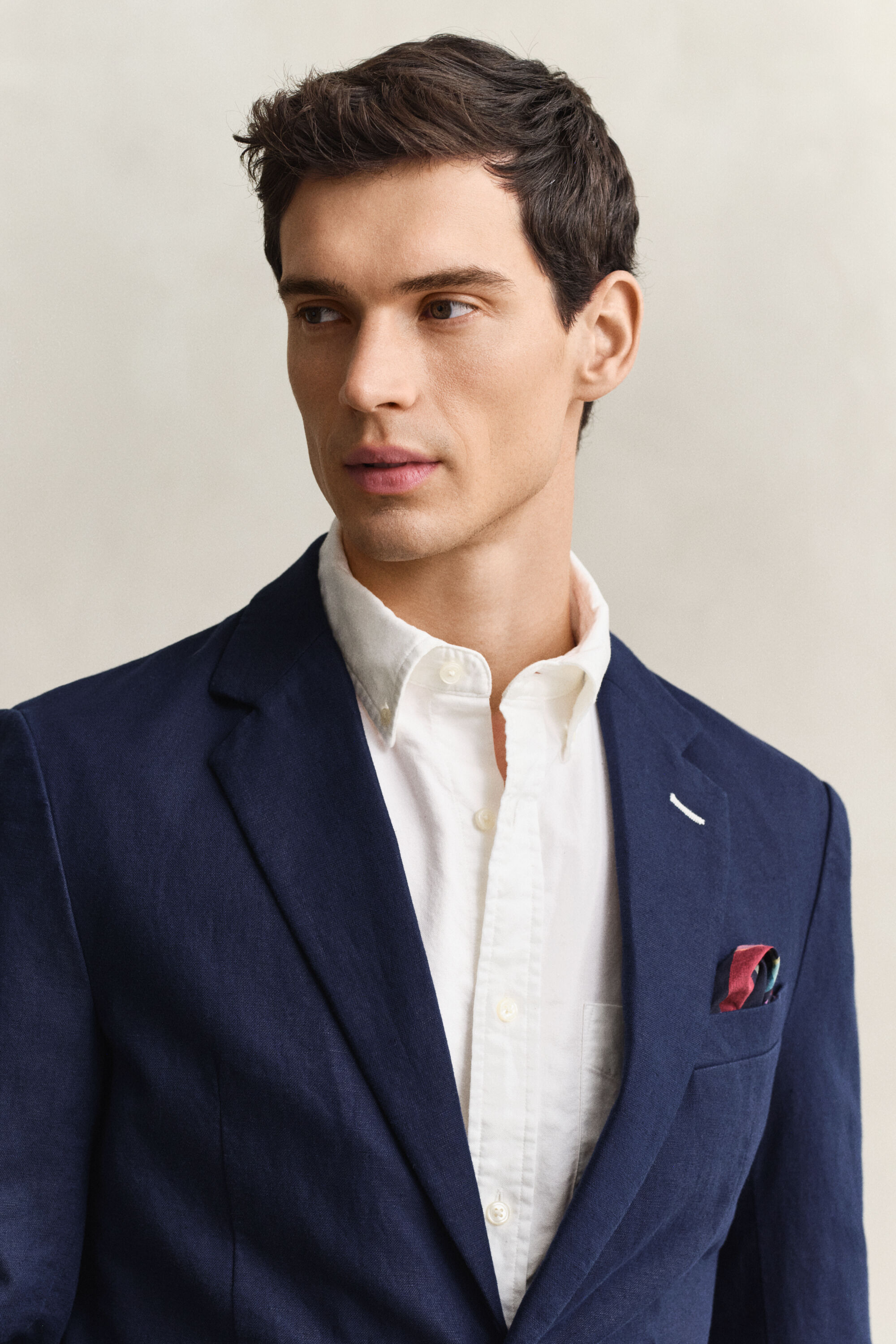 Veste de costume en coton mélangé texturé