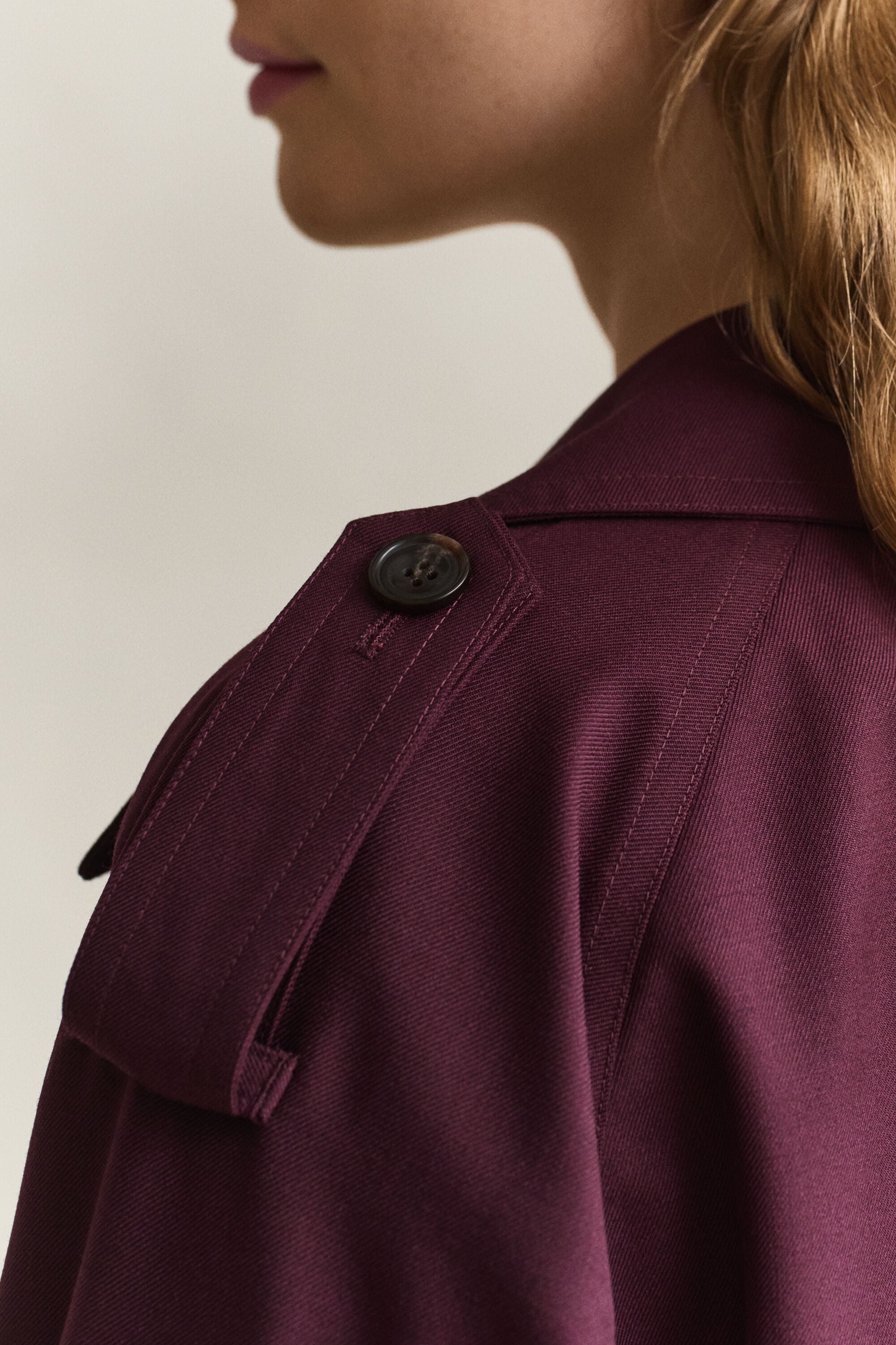 Trench-coat en laine mélangée