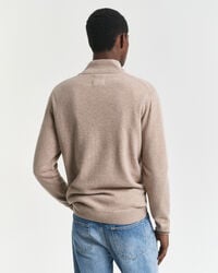 Pull à demi-zip en laine d'agneau ultra-fine