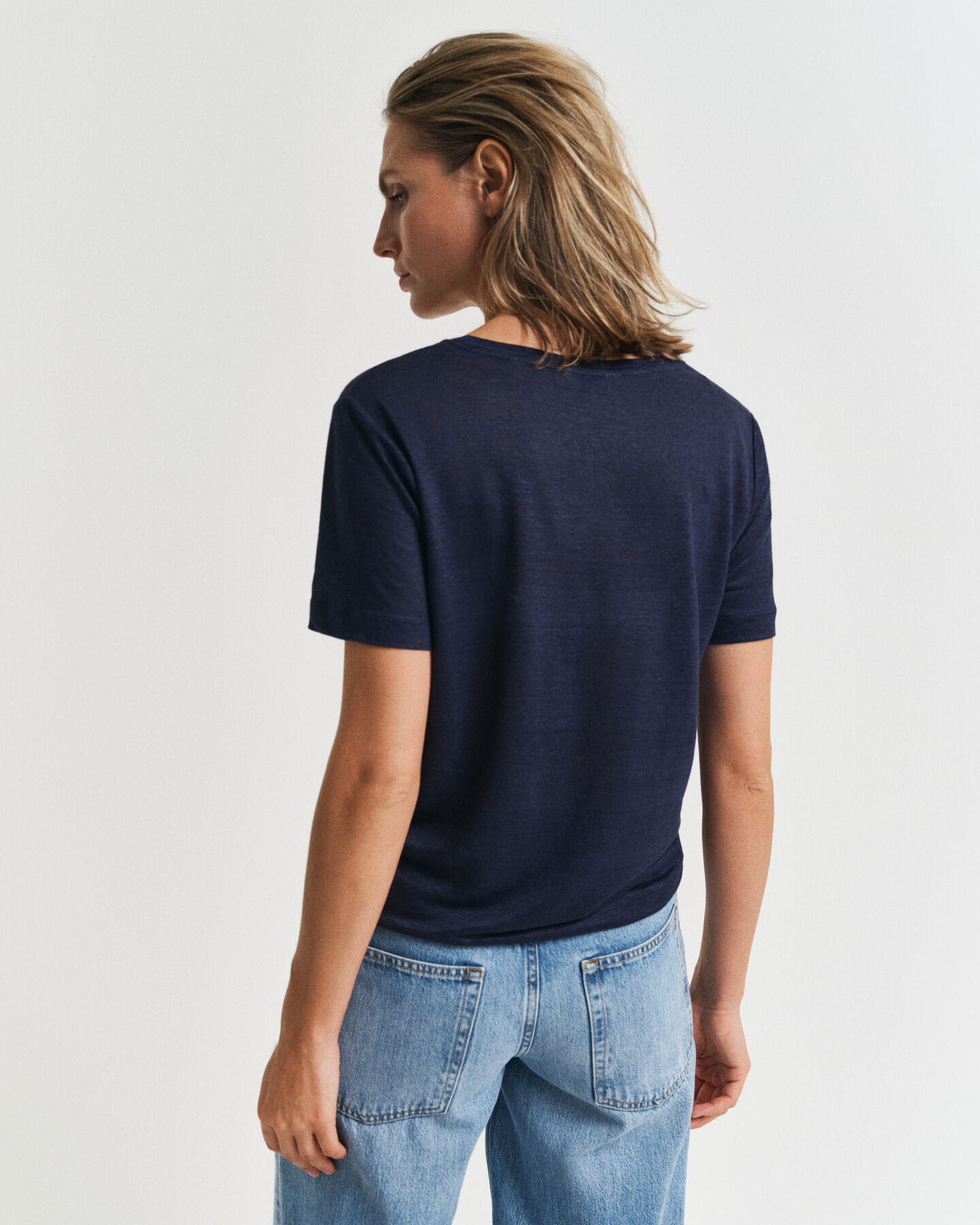 T-shirt col V en lin