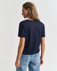 T-shirt col V en lin