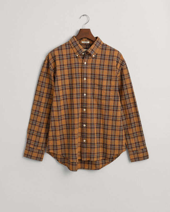 Chemise coupe d&eacute;contract&eacute;e &agrave; carreaux textur&eacute;e