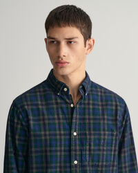 Chemise regular fit en velours c&ocirc;tel&eacute; &agrave; carreaux