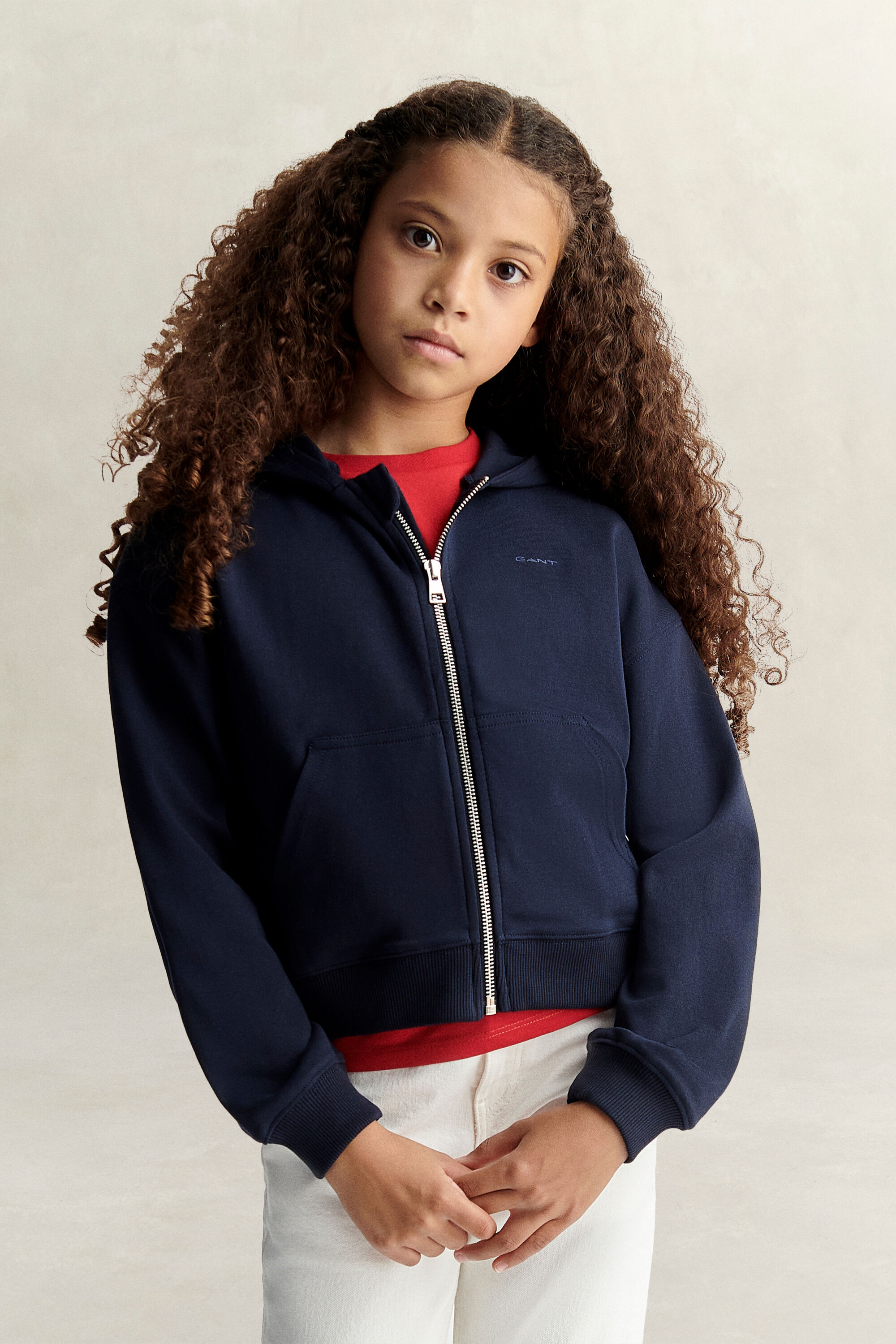 Sweat à capuche court zippé Ado Fille