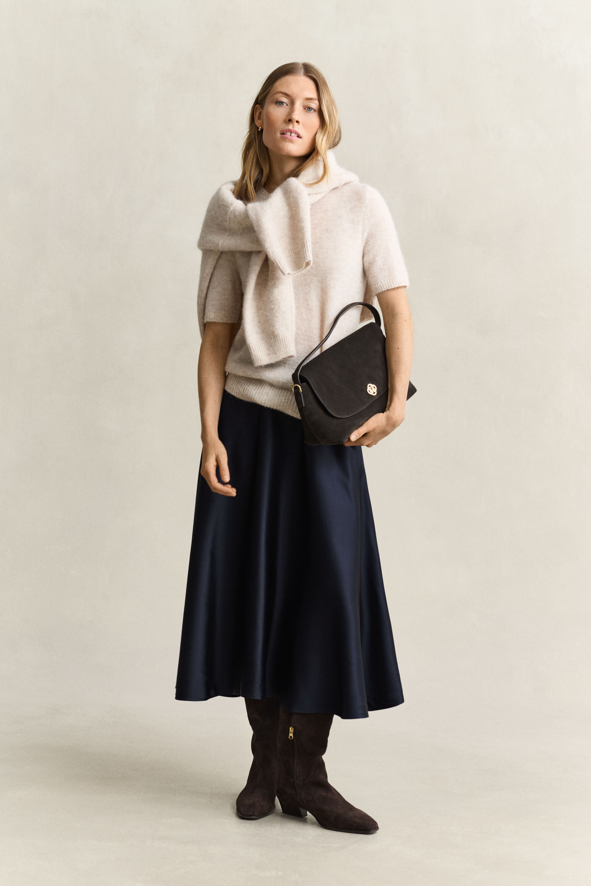 Jupe ample en satin