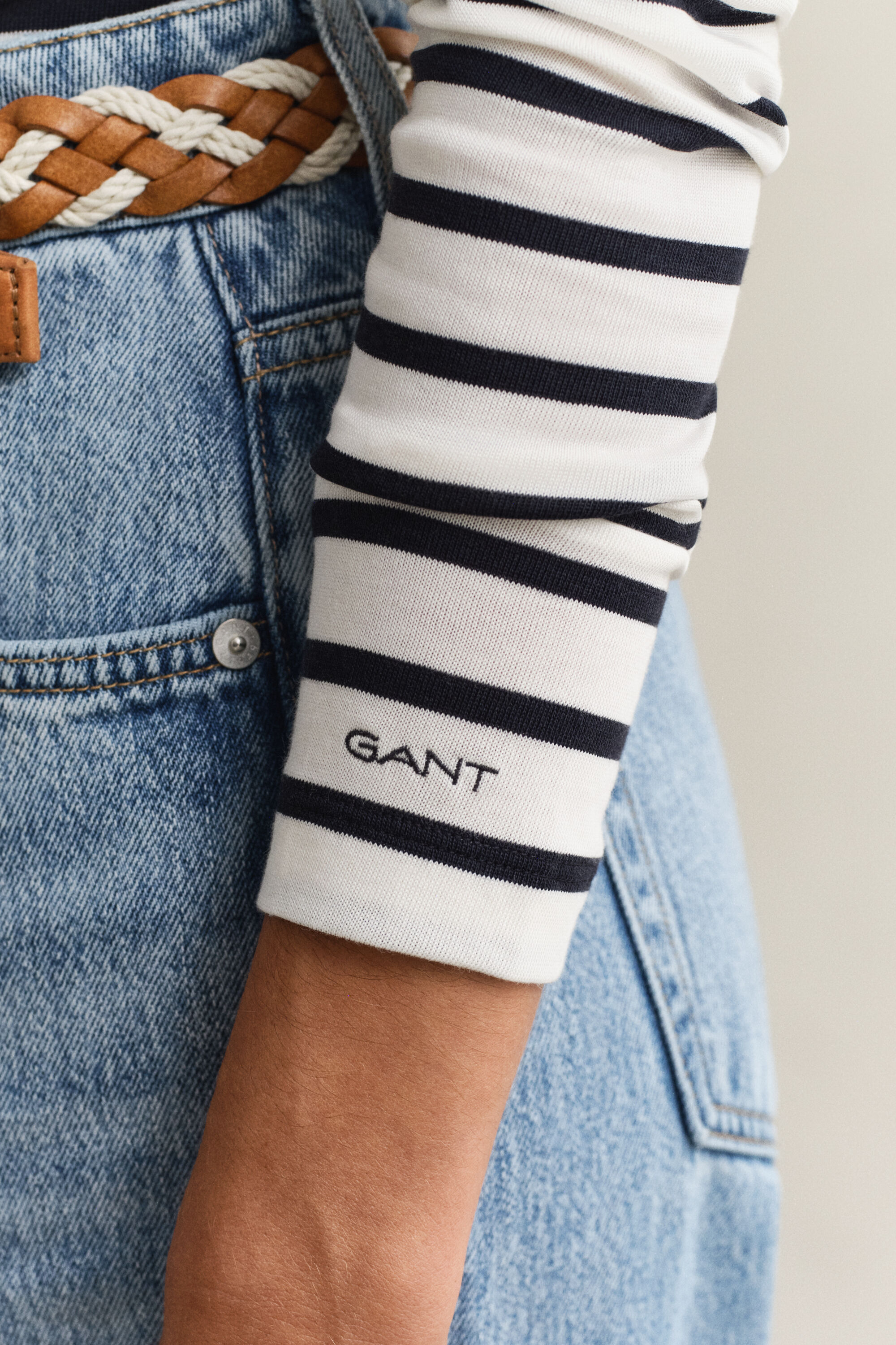 T-shirt à manches longues et rayures marinières