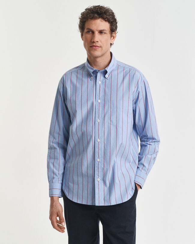 Chemise coupe décontractée à rayures Heritage Poplin