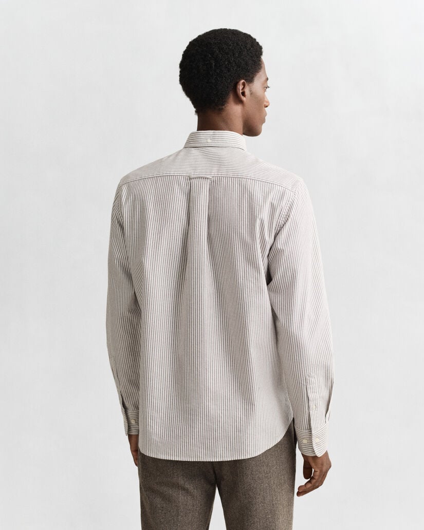 Chemise coupe regular en coton Oxford classique à rayures Banker