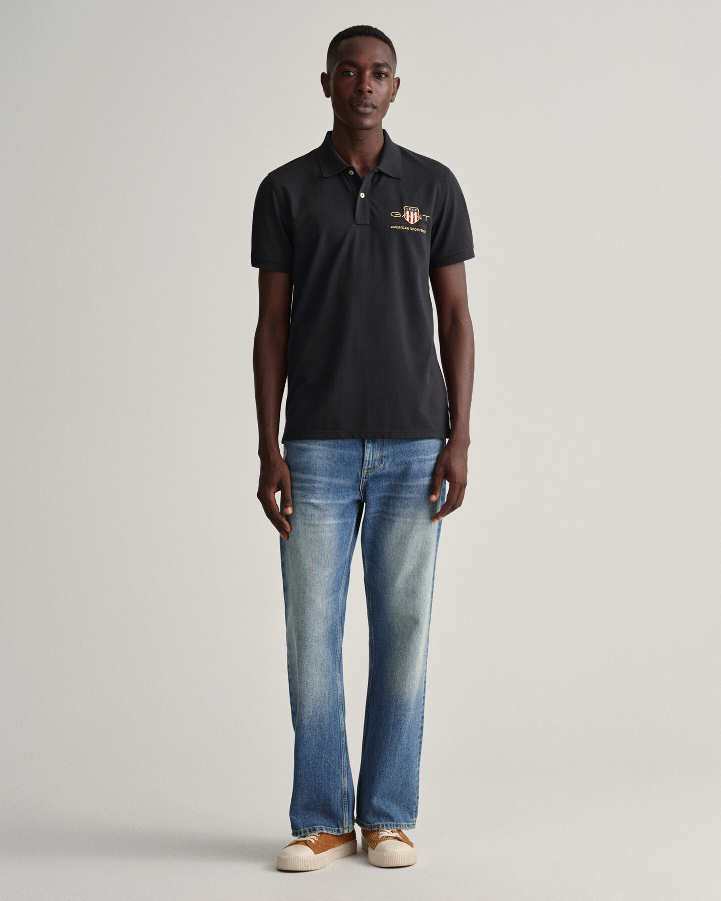 Polo en coton piqu&eacute; Archive Shield