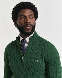 Pull à demi-zip en maille de coton torsadée