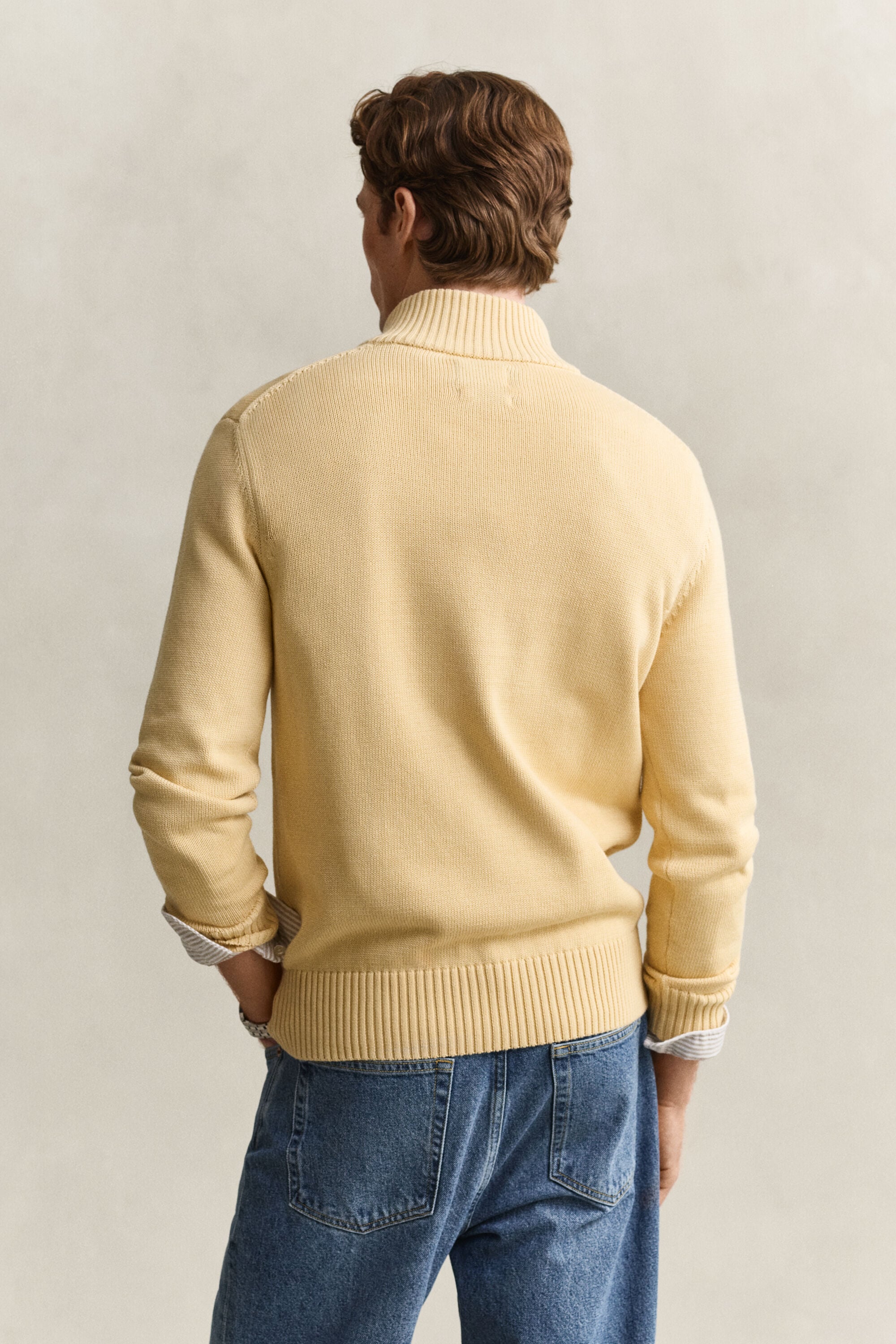 Pull à col boutonné en coton Supima