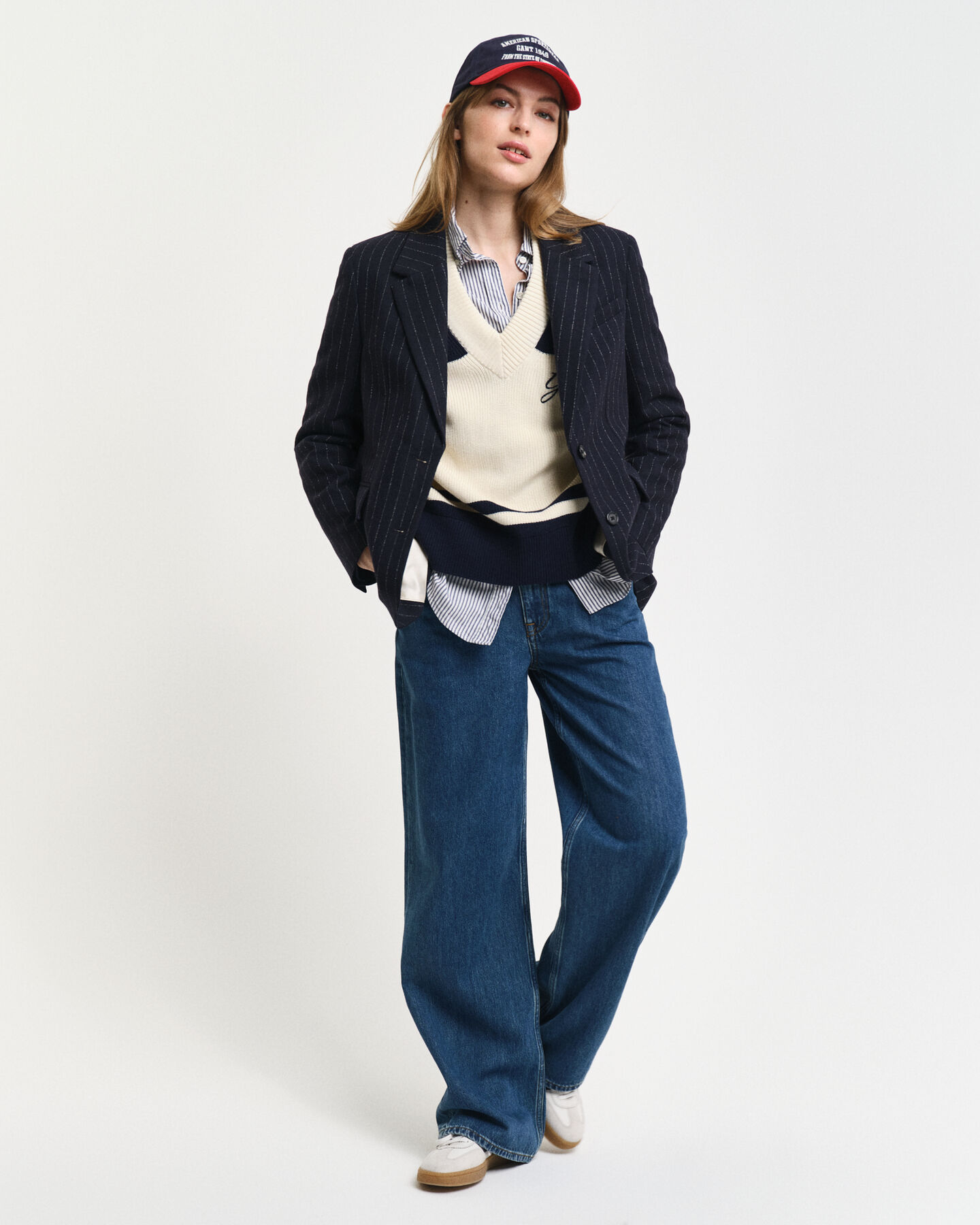 Veste blazer regular fit à rayures tennis