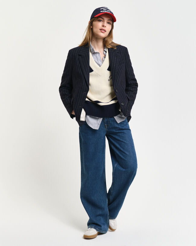 Veste blazer regular fit à rayures tennis