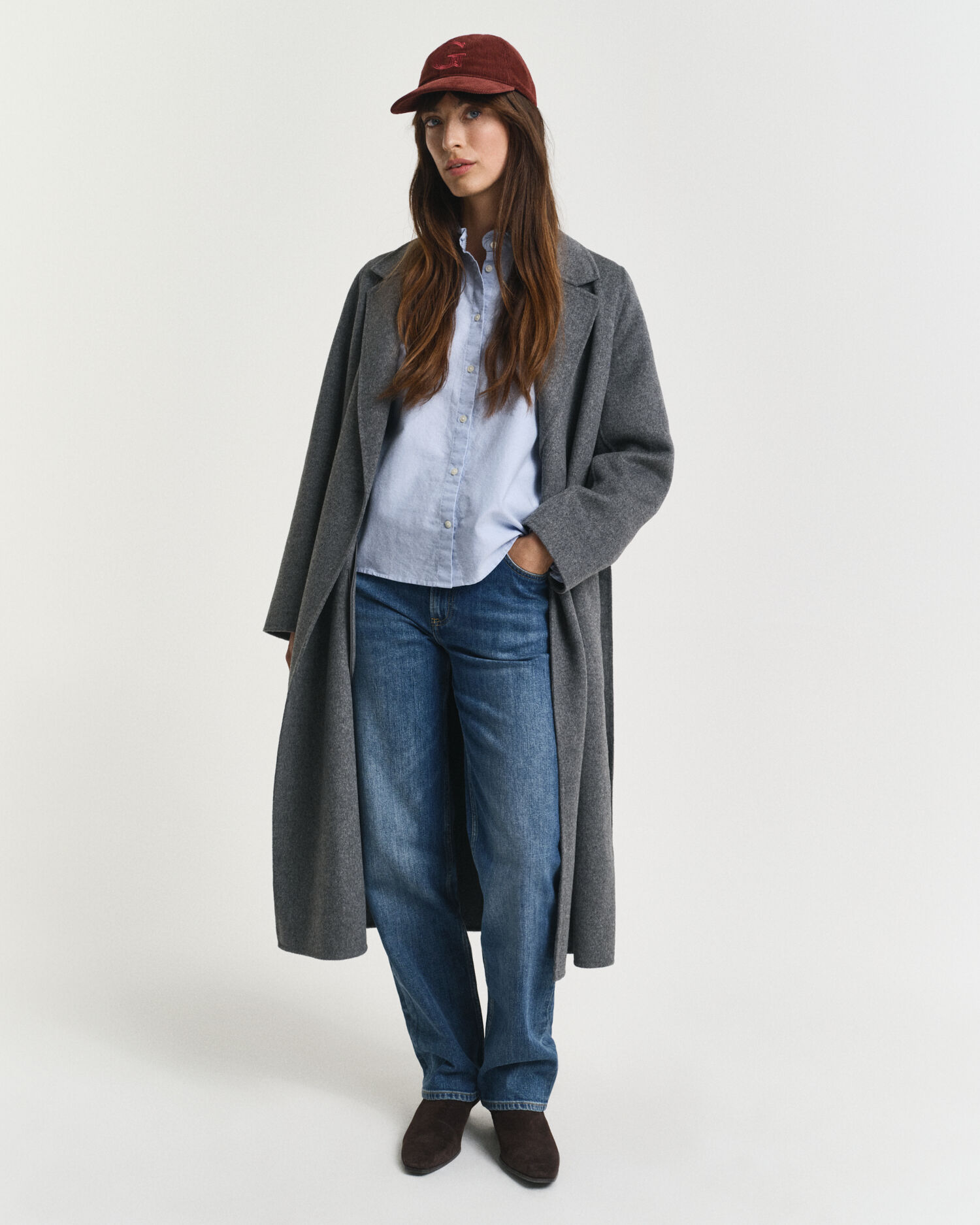 Chemisier classique en coton Oxford à volants