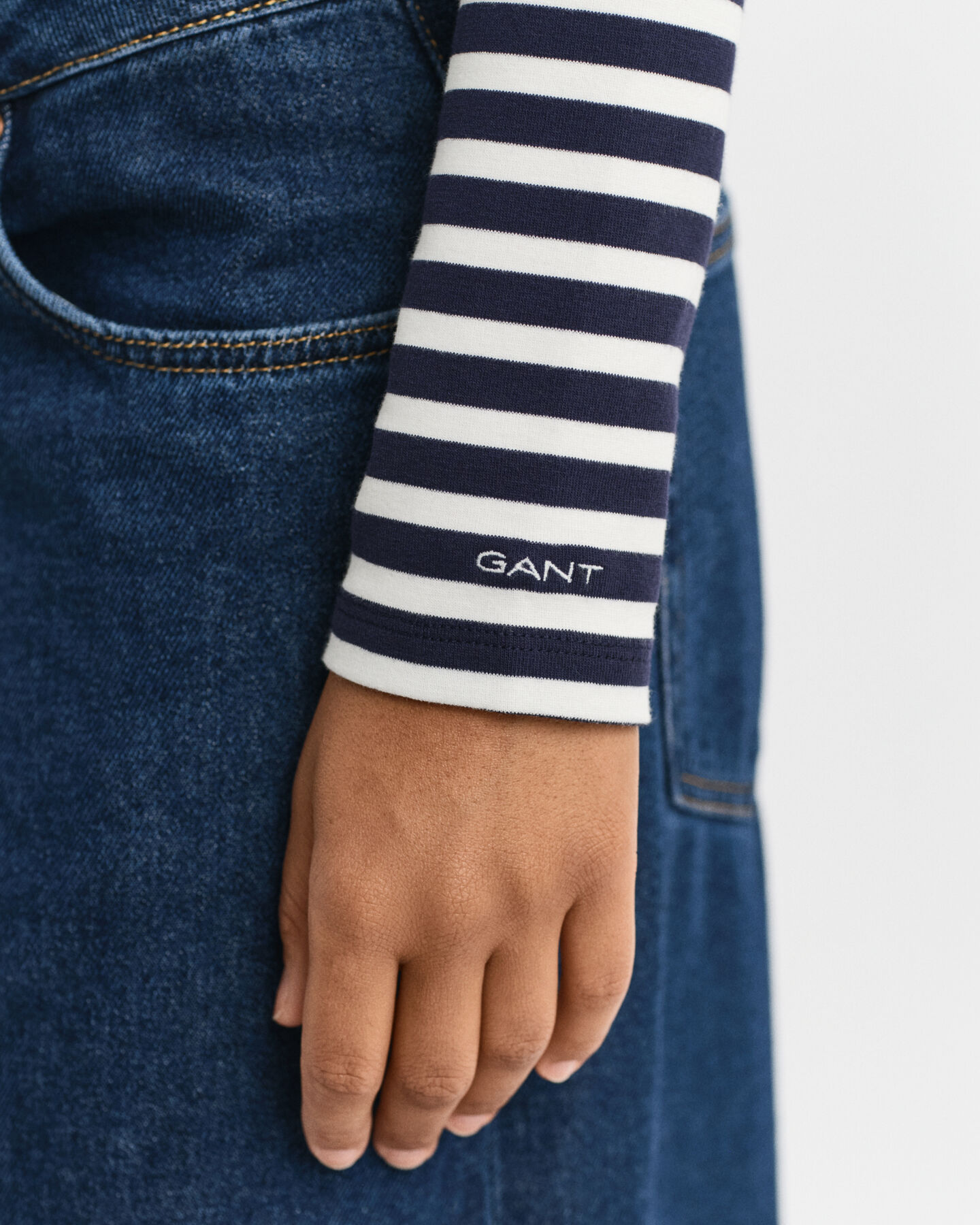 T-shirt à manches longues avec rayures et bords-côtes