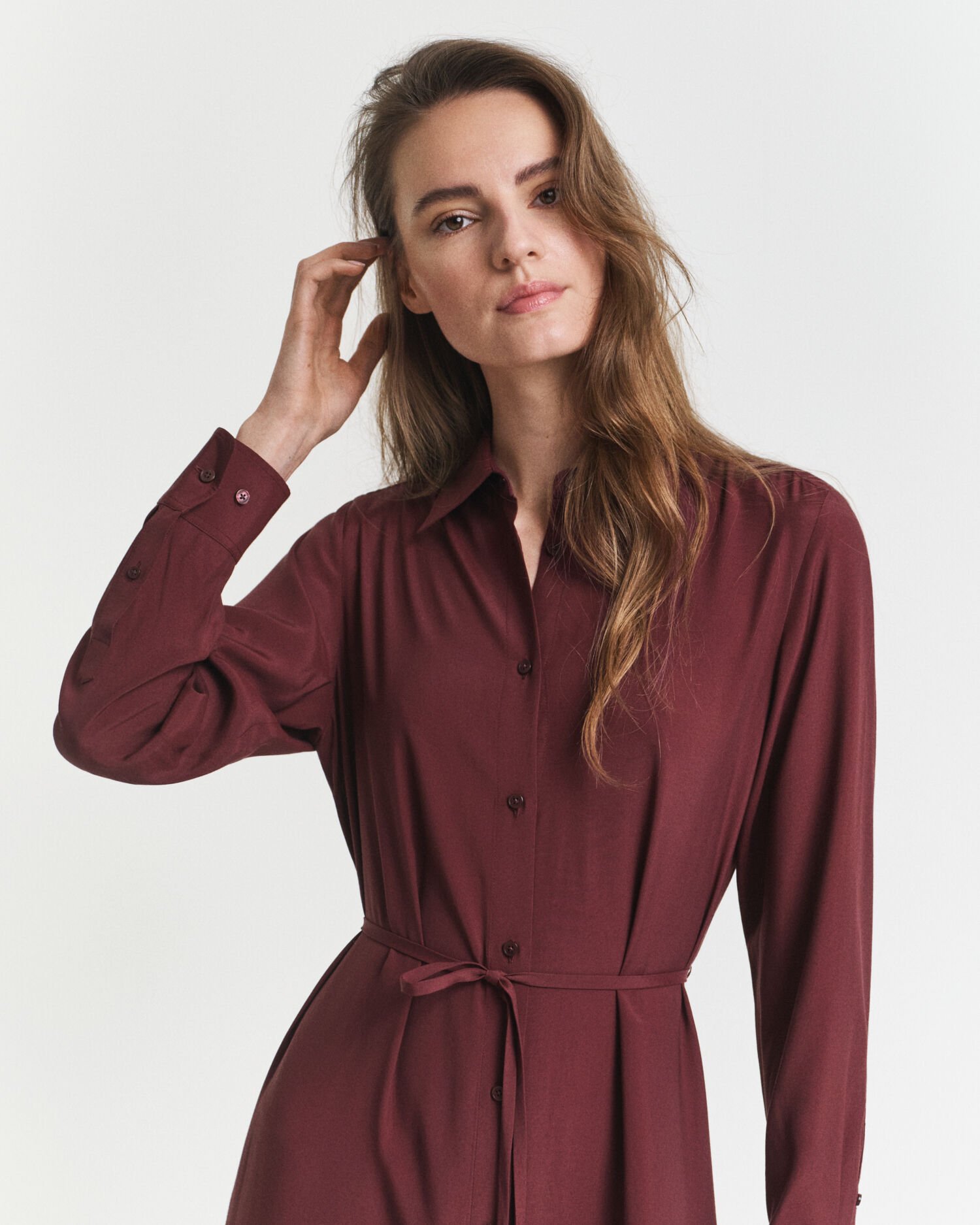 Robe-chemise midi en viscose