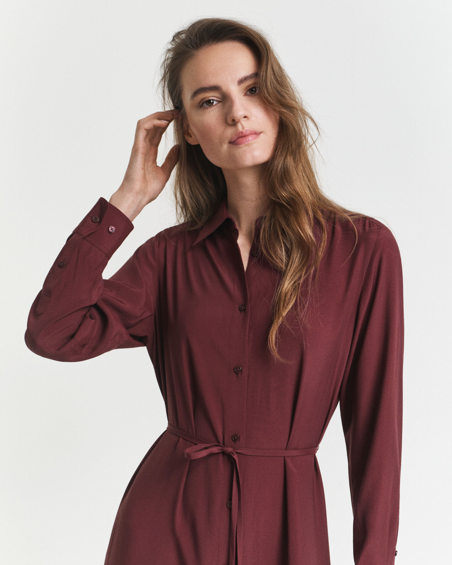 Robe-chemise midi en viscose