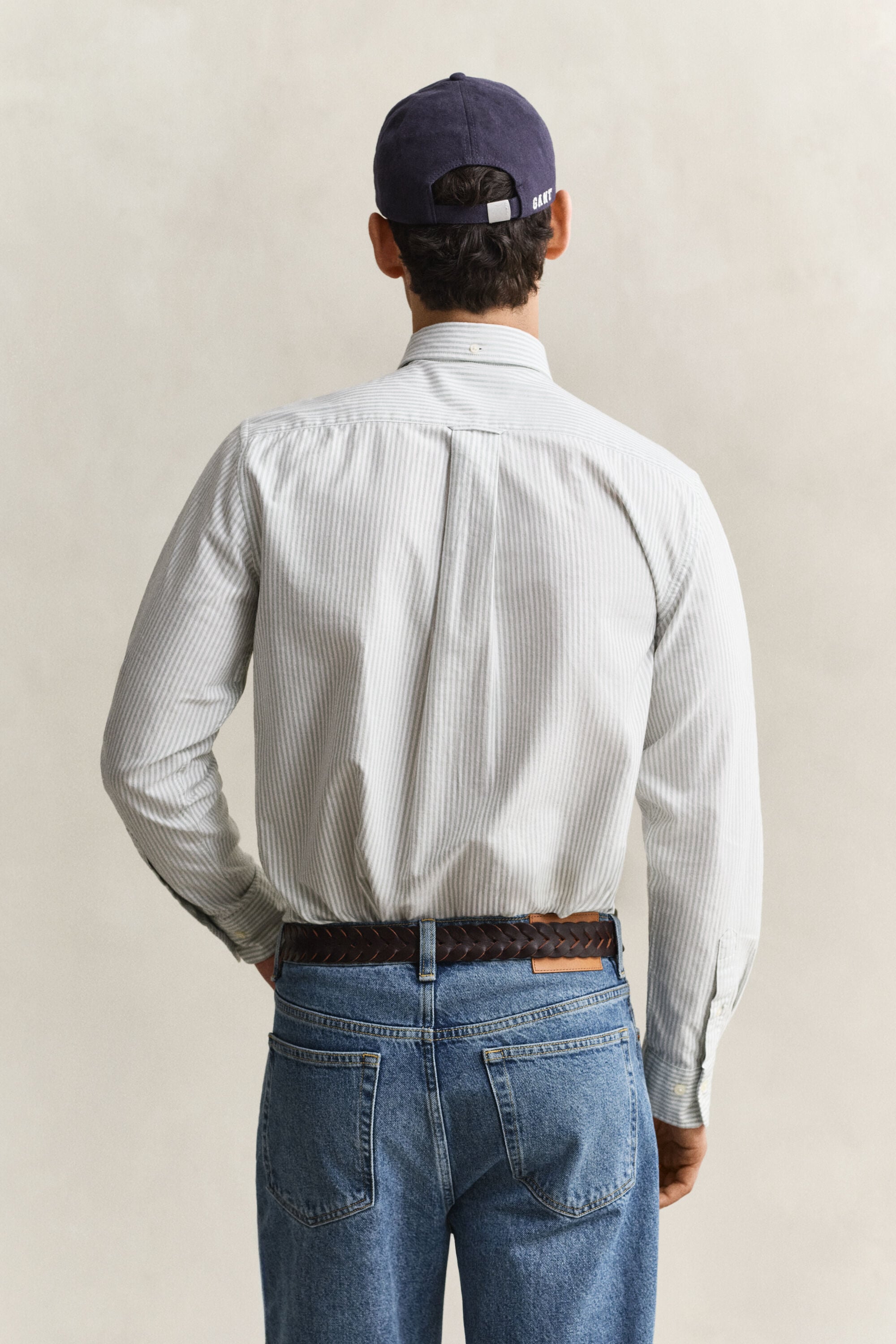 Chemise en coton Oxford classique à rayures Banker