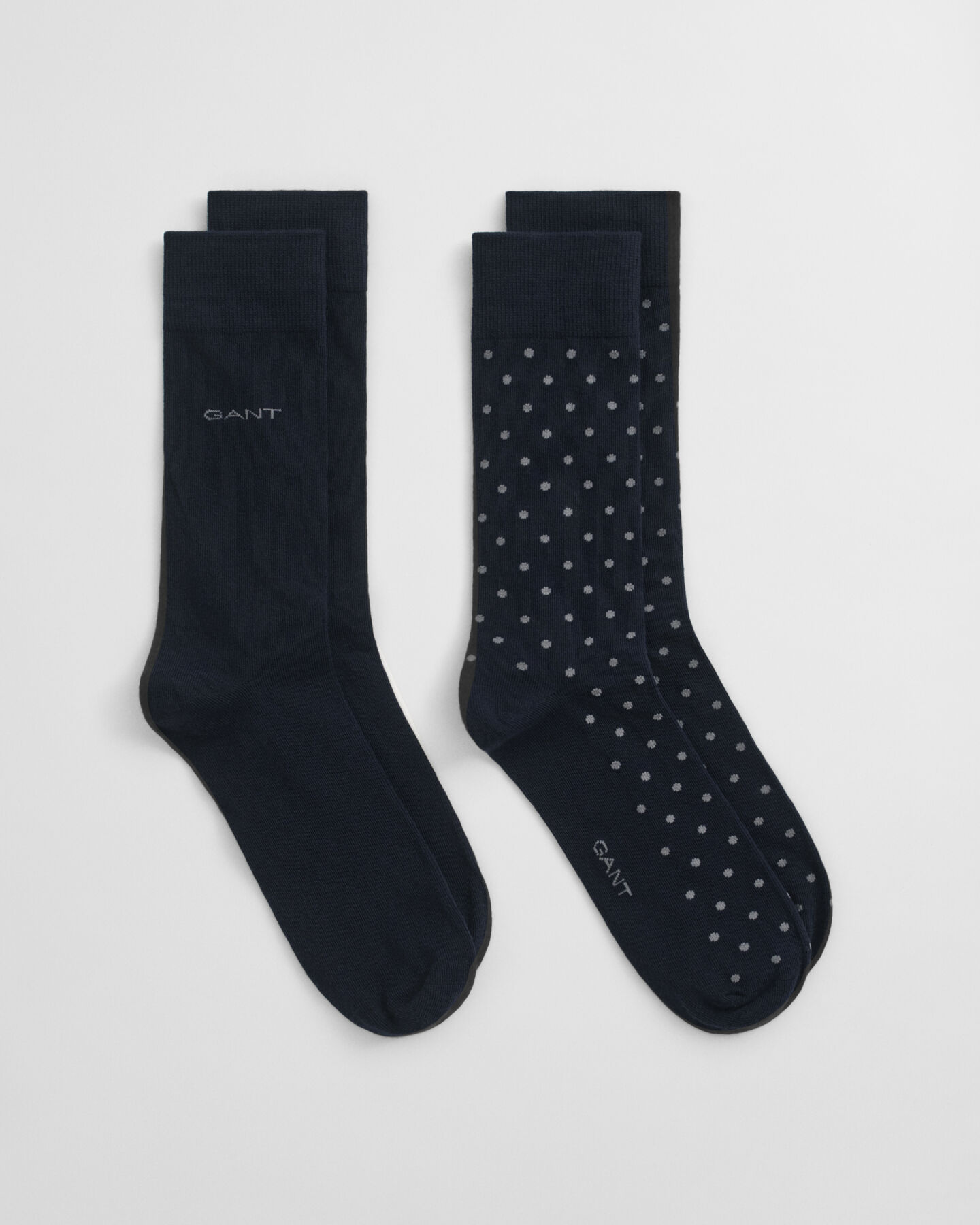 Lot de 2 paires de chaussettes unies et à pois