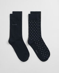 Lot de 2 paires de chaussettes unies et à pois