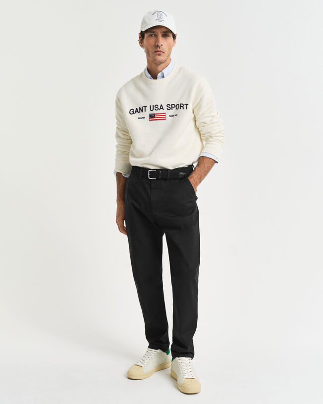 Pantalon chino coupe fuselée en sergé